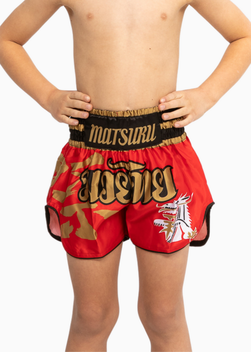 Short Enfant Traditionnel THAI Boxe Kickboxing Special Muay Thai MMA, Couleur Bleu, Taille Enfants 12-14 ANS